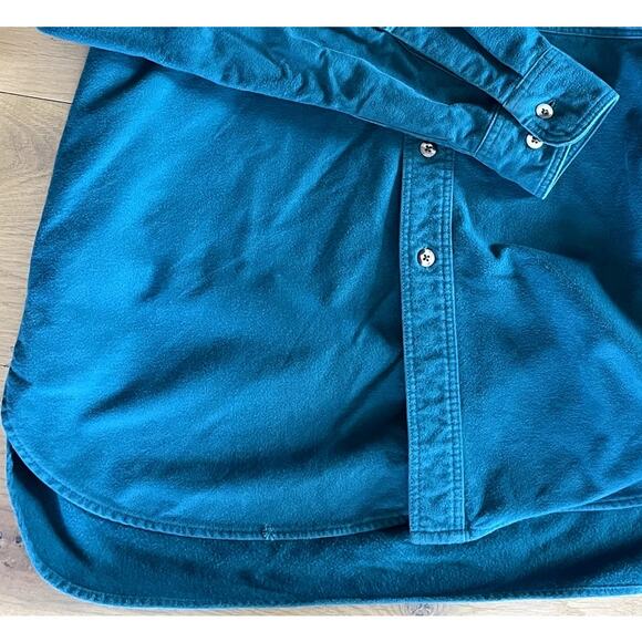 Vintage 90's Eddie Bauer Flannel Turquoise Blue Green - L - Picture 8 of 8